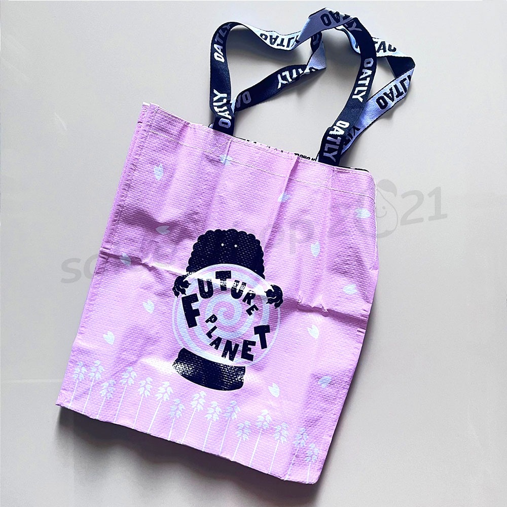 ถุงช้อปปิ้ง กระเป๋าช้อปปิ้ง Oatly Bag สีชมพูของพรีเมี่ยมจากนมข้าวโอ๊ต Oatly