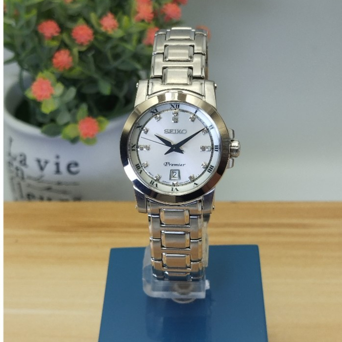 นาฬิกาผู้หญิง  Seiko Premier Japan รุ่นSXDG01P1 ตัวเรือนและสายสเเตนเลส เพชรแท้มีใบการันตี ระบบควอตซ์