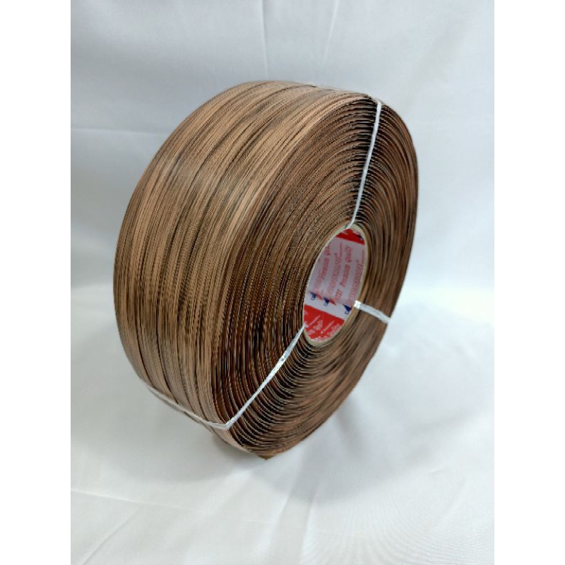 เส้นพลาสติก สายสาน ลายไม้สีโอรสมุก ขนาด 15 มม. หนัก 2 กก.