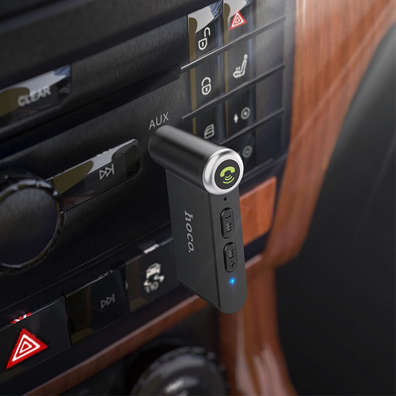 Hoco (E58) IN-CAR AUX Wireless Receiver อุปกรณ์เชื่อมสัญญาณบูลทูธในรถยนต์
