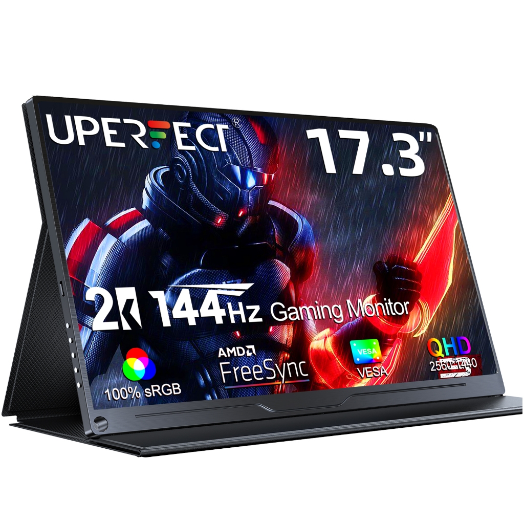 UPERFECT 144Hz 2K Portable Monitor 17.3 Inch 2560*1440 IPS LCD Screen With Matte Screen Vesa For Phone Tablet