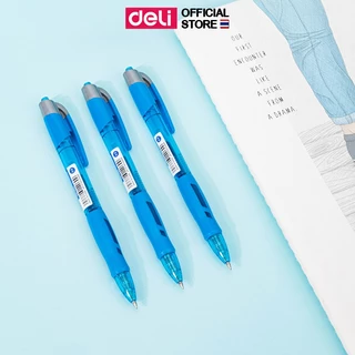 ปากกาเจล Deli ปากกา หมึกน้ำเงิน ปากกาเจลเขียนดี ด้ามจับนุ่ม เขียนลื่น เส้นคมชัด เครื่องเขียน ขนาด 0.5mm (แพ็ค 1 แท่ง)