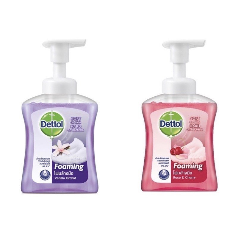 Dettol เดทตอล โฟมล้างมือ สูตร Rose&Cherry และ Vanila Orchid 250 มล(ขวด)