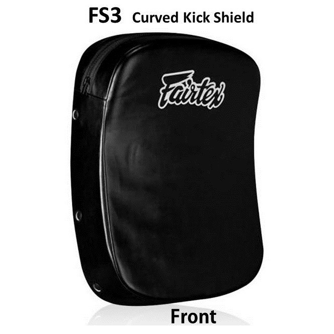 Fairtex Curved Kick Shield FS3 Black for Training Muay Thai MMA K1 เป้าเตะ แฟร์เท็กซ์ แบบหิ้ว ทรงโค้