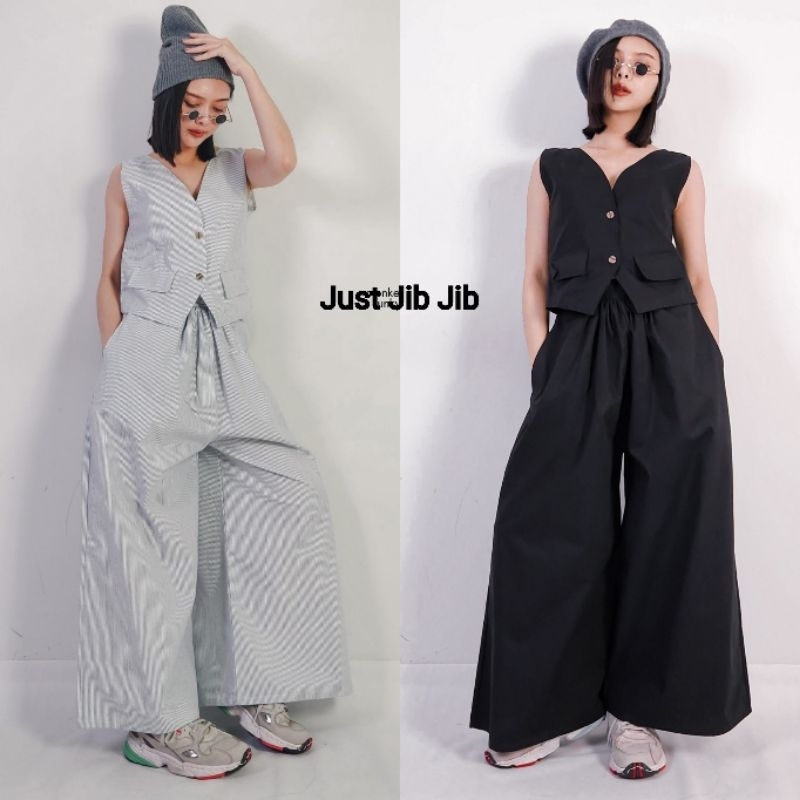 Set เสื้อกั๊ก +กางเกงทรงกระบอก