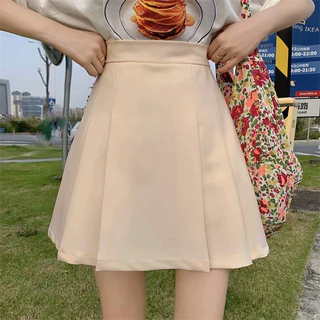 S05🌼กระโปรงพลีทสั้นสาวอวบ สไตล์เกาหลี สีพาสเทล เอว 22-56 นิ้ว รอบเอวเป็นขอบยางยืด สาวอวบ 120Kg++ ใส่ได้ค่ะ น่ารักมากกกก