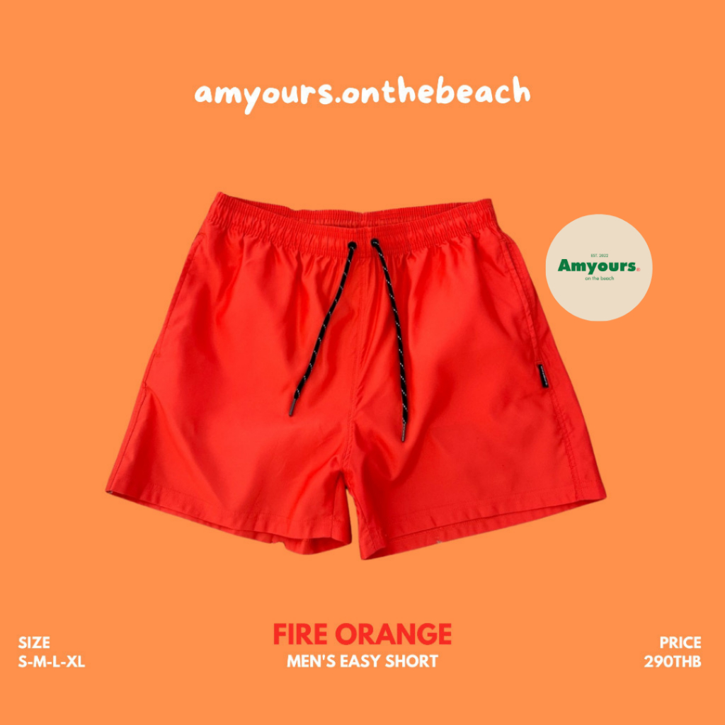 amyours on the beach กางเกงว่ายน้ำชาย รุ่น Men's easy สีส้ม มีไซส์