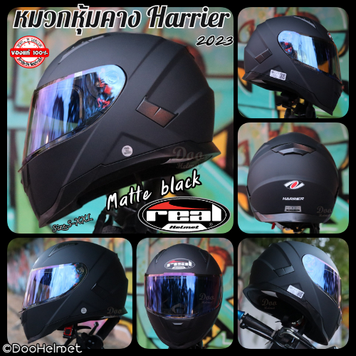 Harrier Matte Black หมวกกันน็อคเต็มใบ หุ้มคาง สีขาวเงา ล้วน Size S-XXL