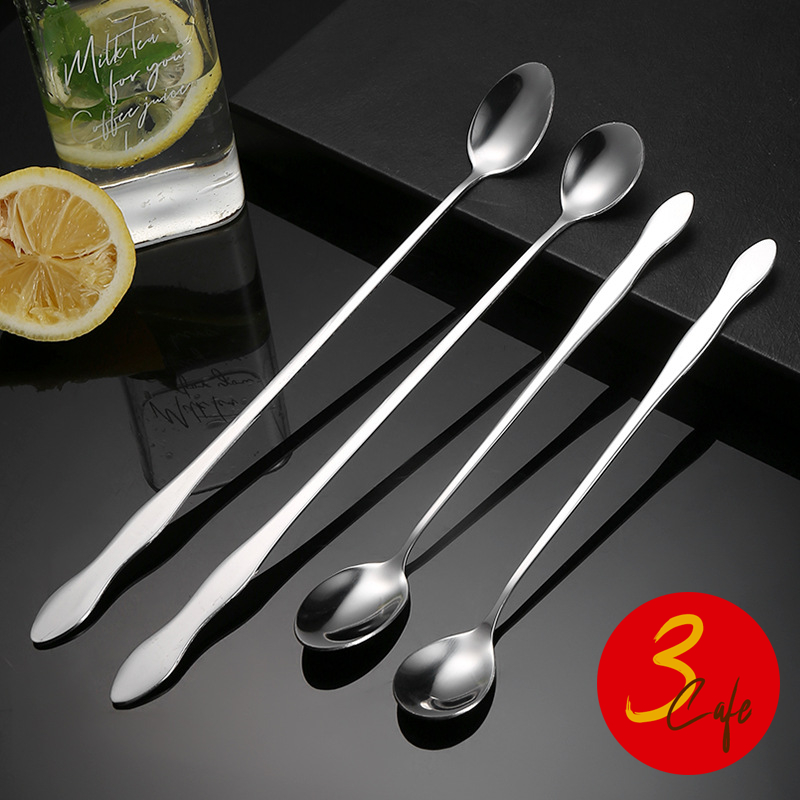 3cafe ช้อนคนด้ามยาว สแตนเลส มีให้เลือก ยาว 20/26 ซม. stirring spoon