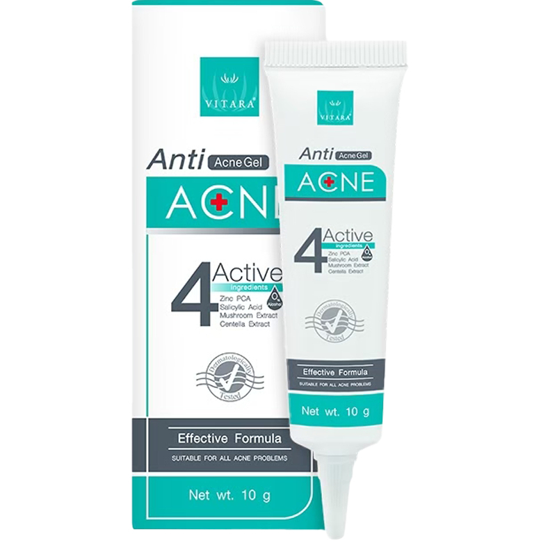VITARA ANTI ACNE GEL 10g ไวทาร่า แอนตี้ แอคเน่เจล เจลแต้มสิว