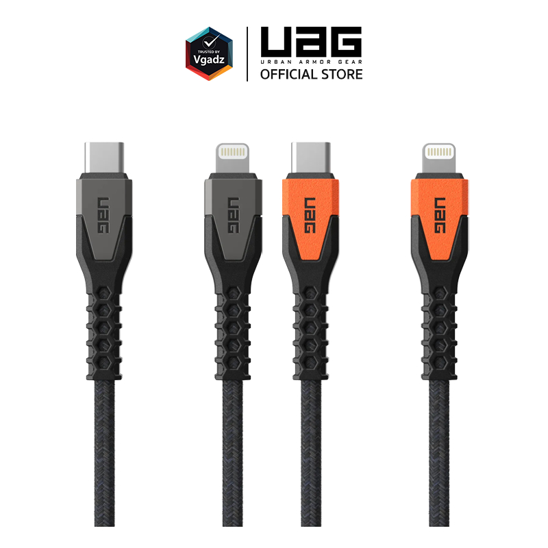 UAG - สายชาร์จสายชาร์จรับรองมาตรฐานสำหรับไอโฟน Cable ความยาว 1.5 เมตร รุ่น Rugged Kevlar USB C-to