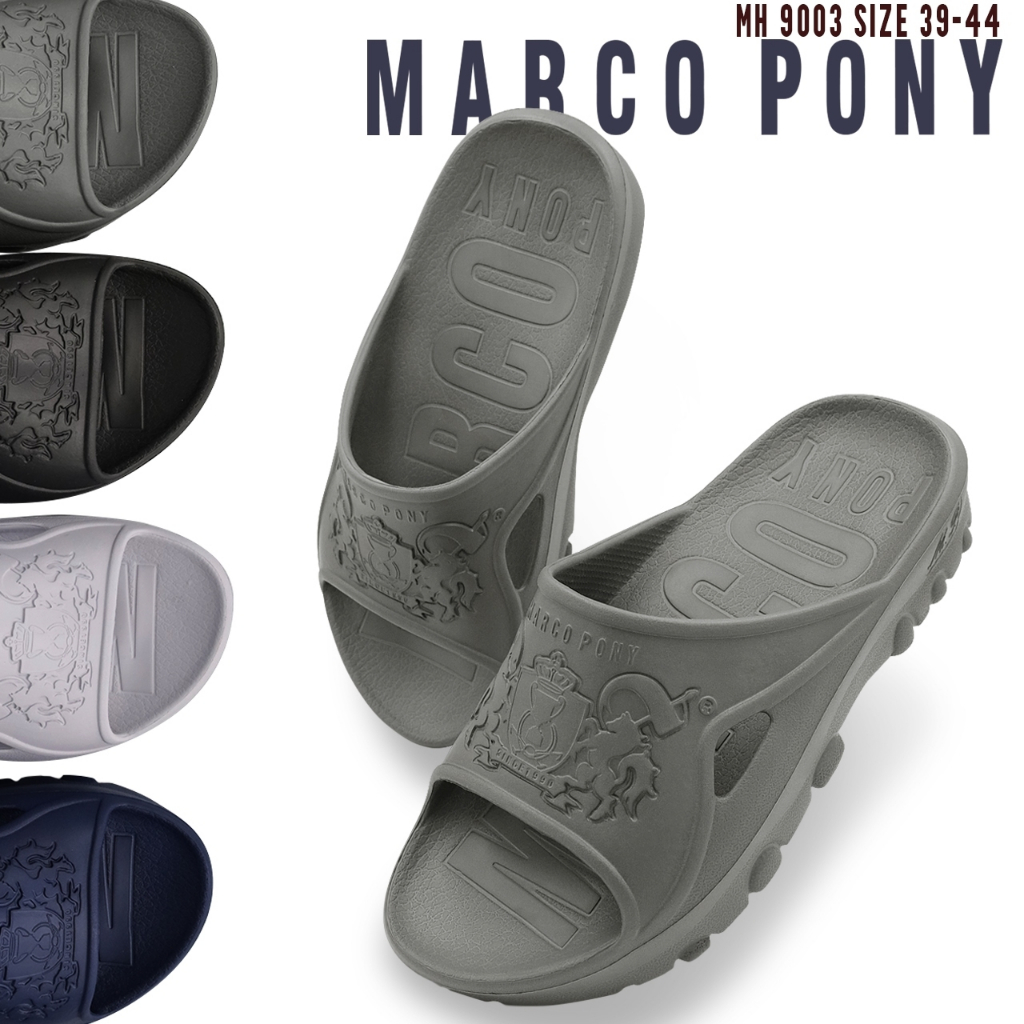 Marco Pony รองเท้าแตะผู้ชาย ใส่ในบ้าน แตะกันลื่น พื้นหนา นิ่มเหมือนเหยียบขี้ MH9003