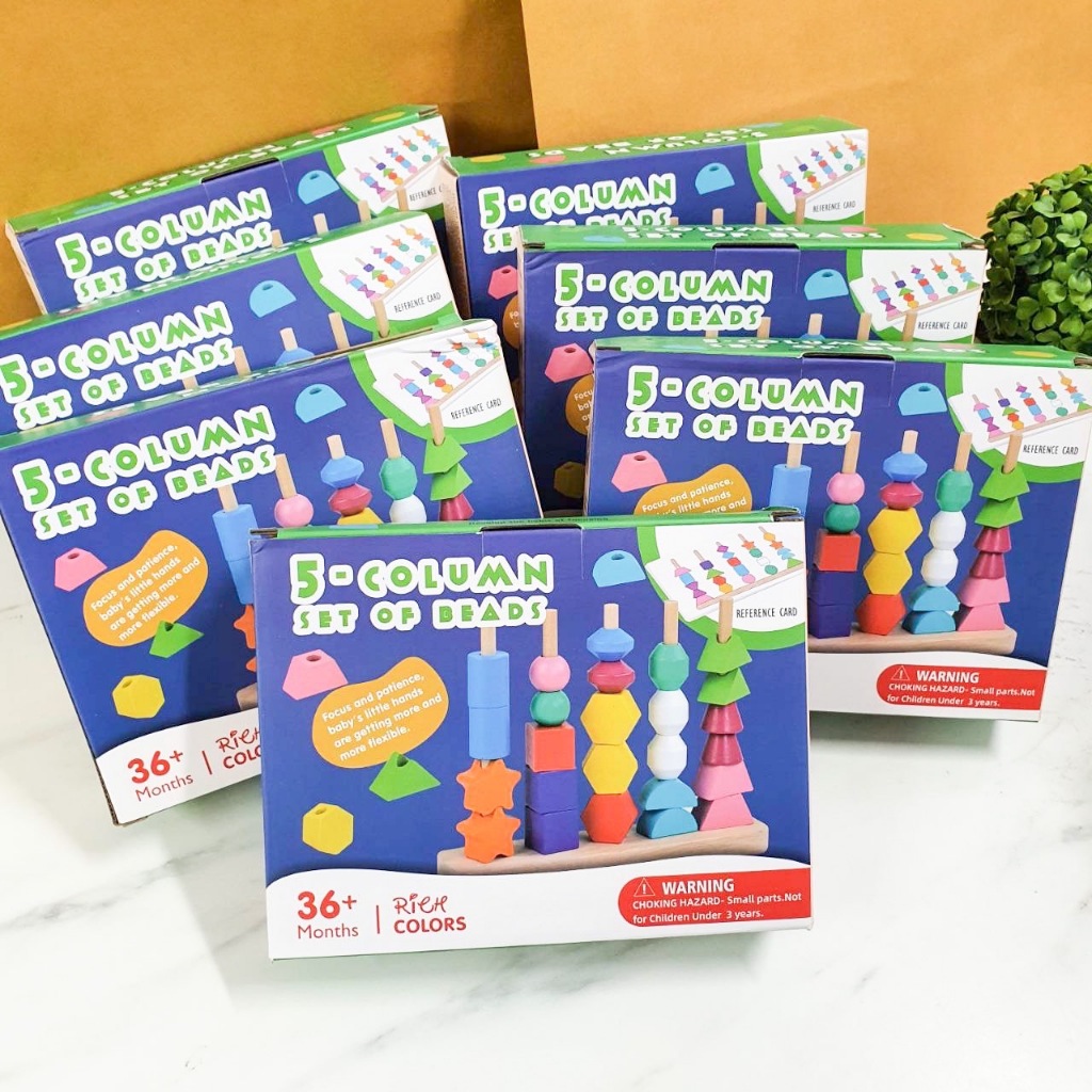 ชุดลูกปัดไม้ ของเล่น Montessori เสริมการเรียนรู้เด็ก เหมาะกับน้อง 2 ขวบขึ้นไป ราคา ถูกที่สุด ดีลบีเคเค แกลเลอรีภาพที่ 3