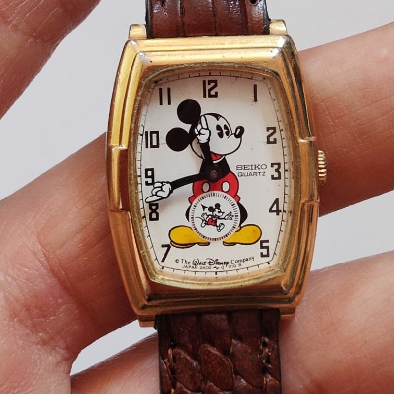 นาฬิกาผู้หญิง นาฬิกา Vintage Seiko Mickey Mouse ระบบถ่าน มือสองสภาพสวยคลาสสิค ถ่านใหม่ สายใหม่