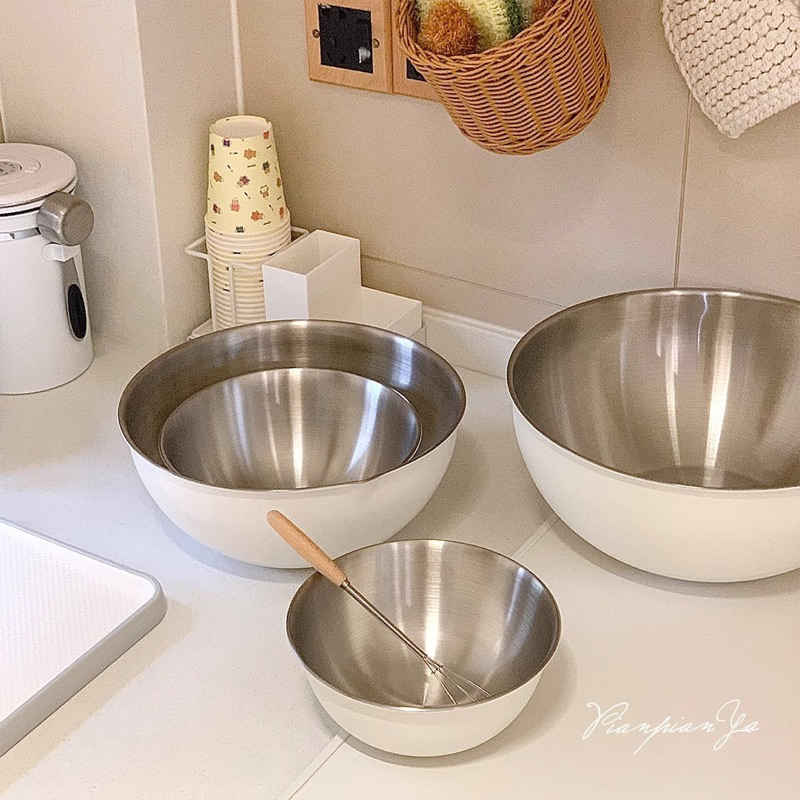 ชามผสมอาหาร ชามเบเกอรี่ ชามสแตนเลส มีสเกล เตรียมอาหาร สแตนเลส 304 •พร้อมส่ง• ราคา ถูกที่สุด ดีลบีเคเค แกลเลอรีภาพที่ 2