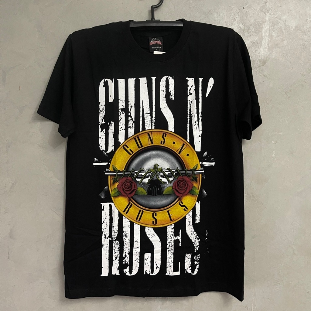 เสื้อยืด Gun n rose (ป้ายRocktee เรืองแสง) ผ้าCotton100