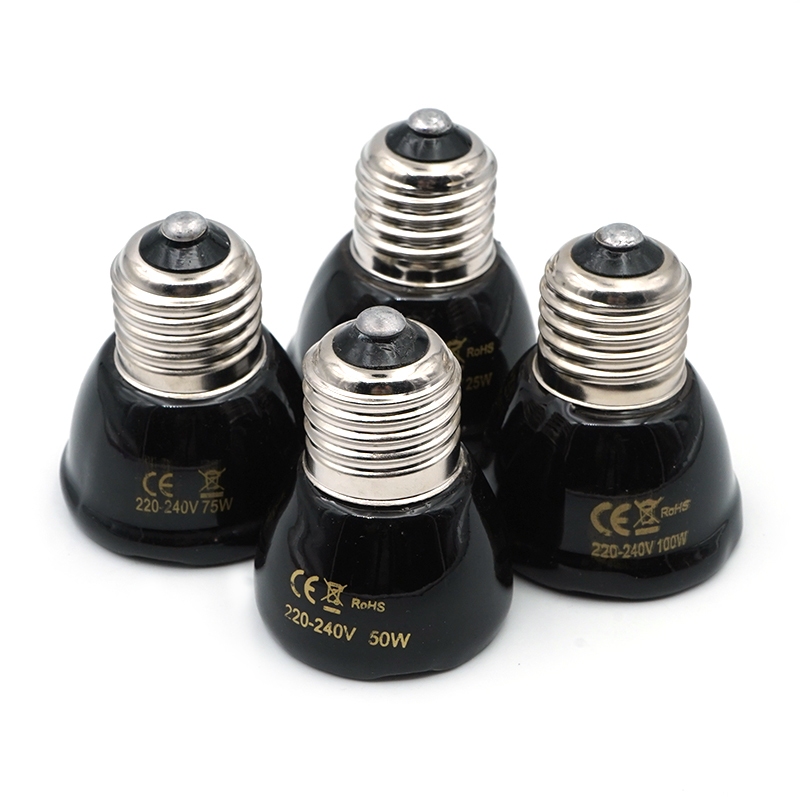 หลอดไฟเซรามิค หลอดไฟUVB UVA 25w/50w/75w/100w หลอดไฟให้ความร้อนสัตว์