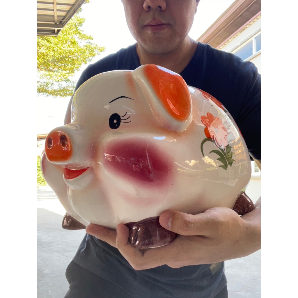 กระปุกออมสิน เซรามิค ลายหมู #ขนาด XL 39x24x24 cm (กxยxส)เหมาะสำหรับนักช๊อป&นักสะสม a0