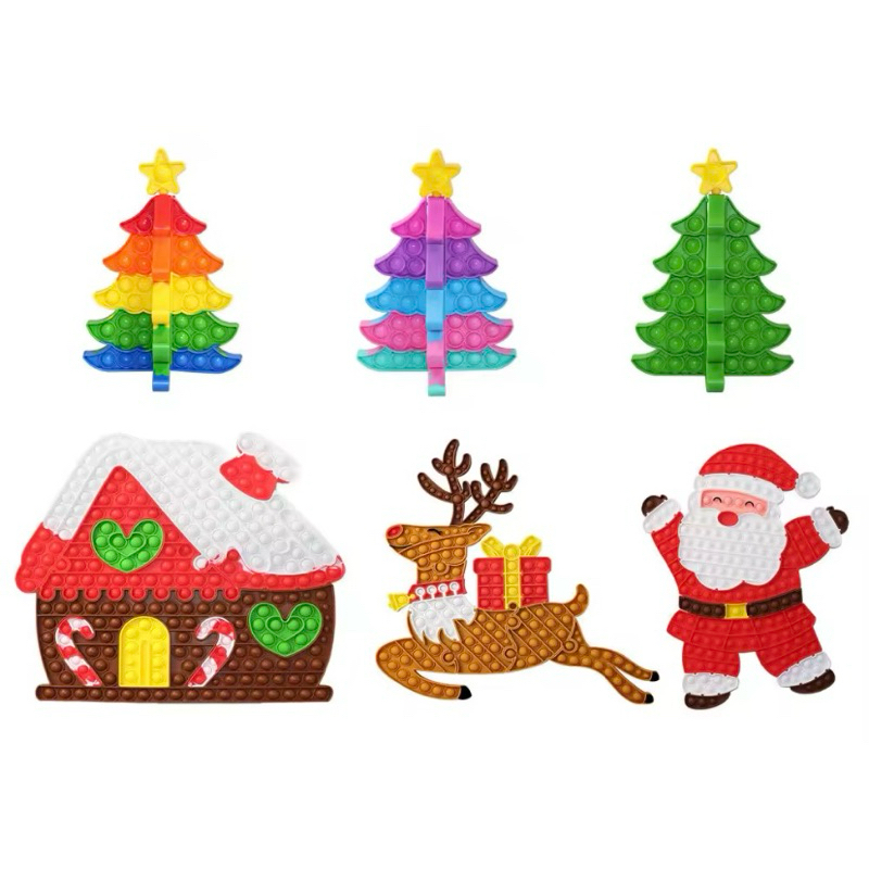 พร้อมส่ง Pop it ป๊อบอิต ซานต้าคอส บ้านคริตส์มาส กวางเรนเดียร์ของซานต้า ของเล่นฝึกสมาธิ คลายเครียด ของขวัญปีใหม่