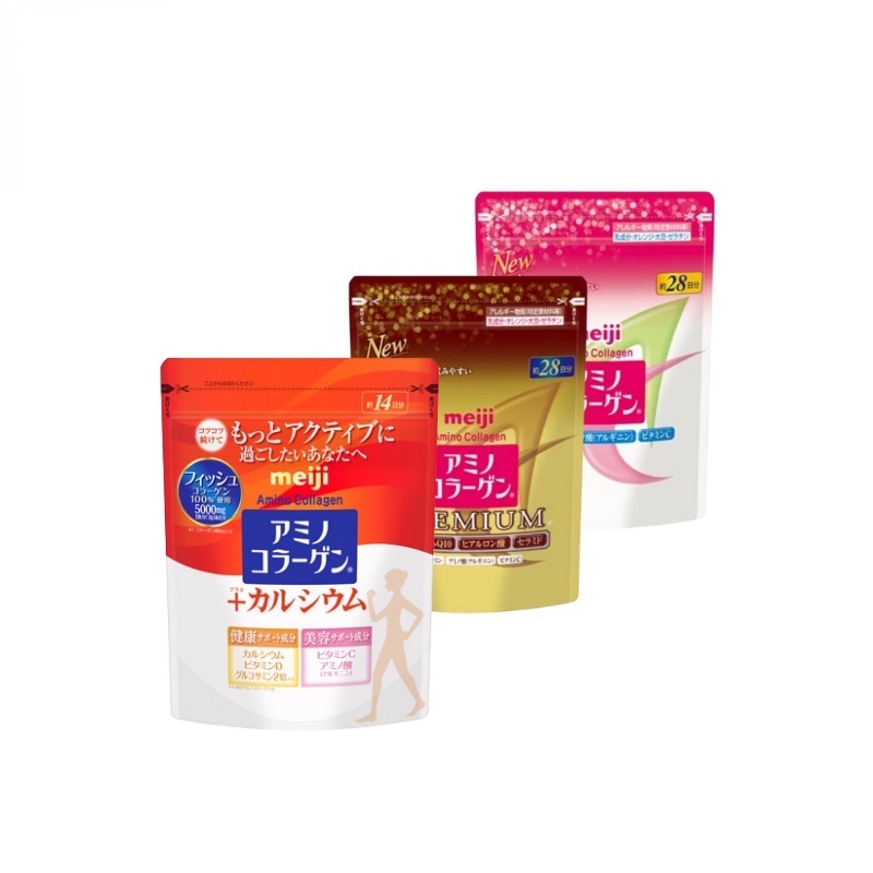 เมจิ อะมิโน คอลลาเจน พรีเมี่ยม พาวเดอร์ รีฟิล อาหารเสริมความงาม รีฟิล 28 วัน คอลลาเจนผง 196g