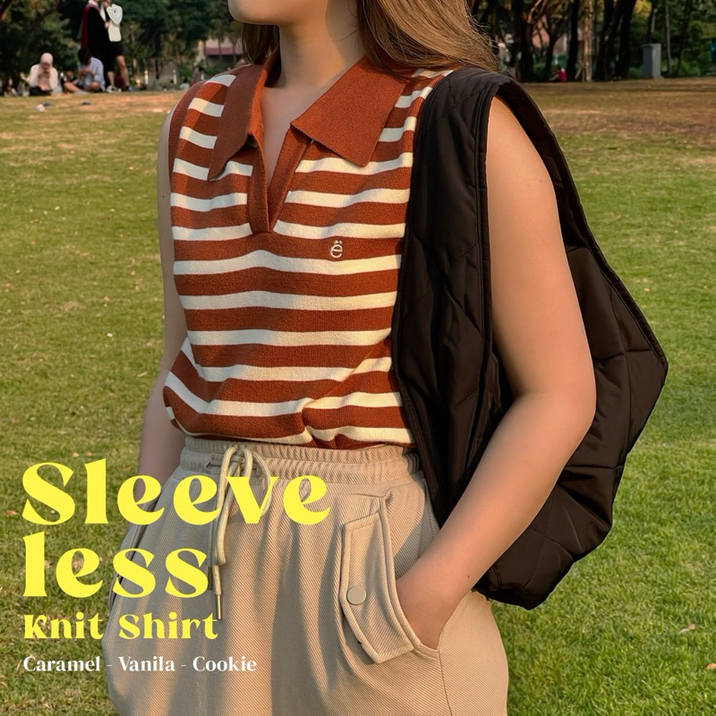 Mtr.girl | Sleeveless knit shirt เสื้อไหมพรมคอปก พร้อมส่ง
