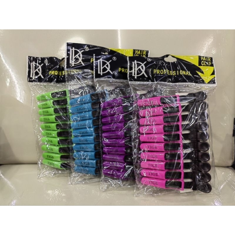 กิ๊บปากจระเข้ TIGI 10 ตัว/แพ็ค 7686 ( สองสี/สีดำ)