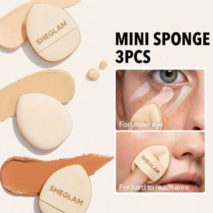 พร้อมส่ง SHEGLAM MAGIC FINGER MINI SPONGE พัฟจิ๋ว พัฟเกลี่ยคอนซีลเลอร์ ฟองน้ำ เซ็ต 3 ชิ้น