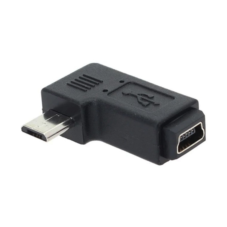 90 องศา Mini USB หญิงกับอะแดปเตอร์ Micro USB ชาย