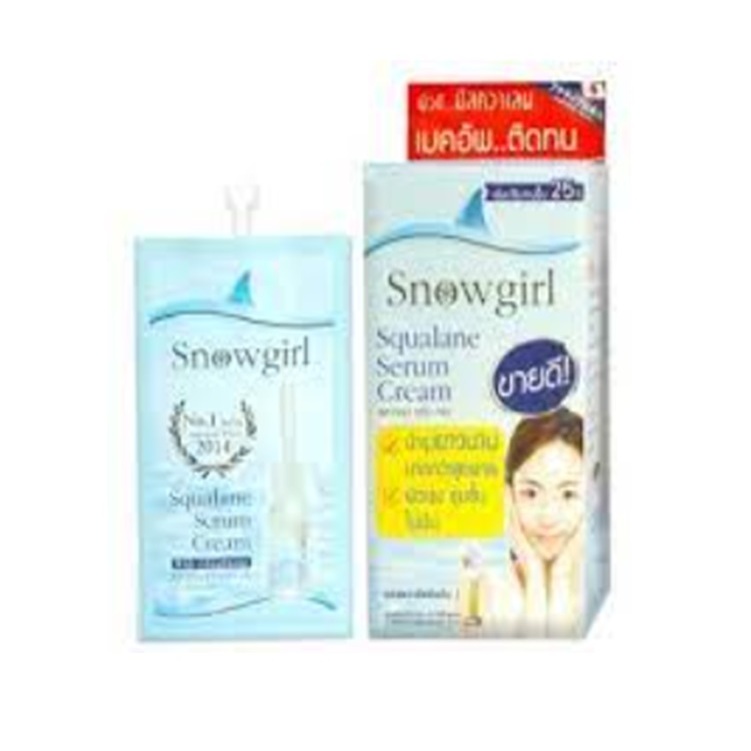 (ยกกล่อง/6ซอง) Snowgirl Squalane Serum Cream 10g สโนว์เกิร์ล สควาเลน เซรั่ม ครีมฉลาม