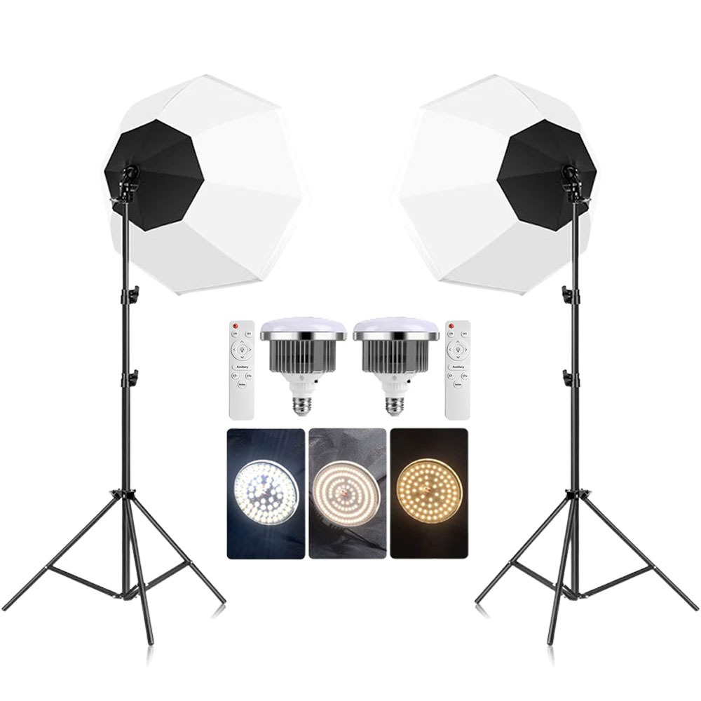 Photography สตูดิโอถ่ายภาพ ไฟต่อเนื่อง ไฟสตูดิโอ E27 85W/300W LED Lamp Softbox Continuous Lighting w