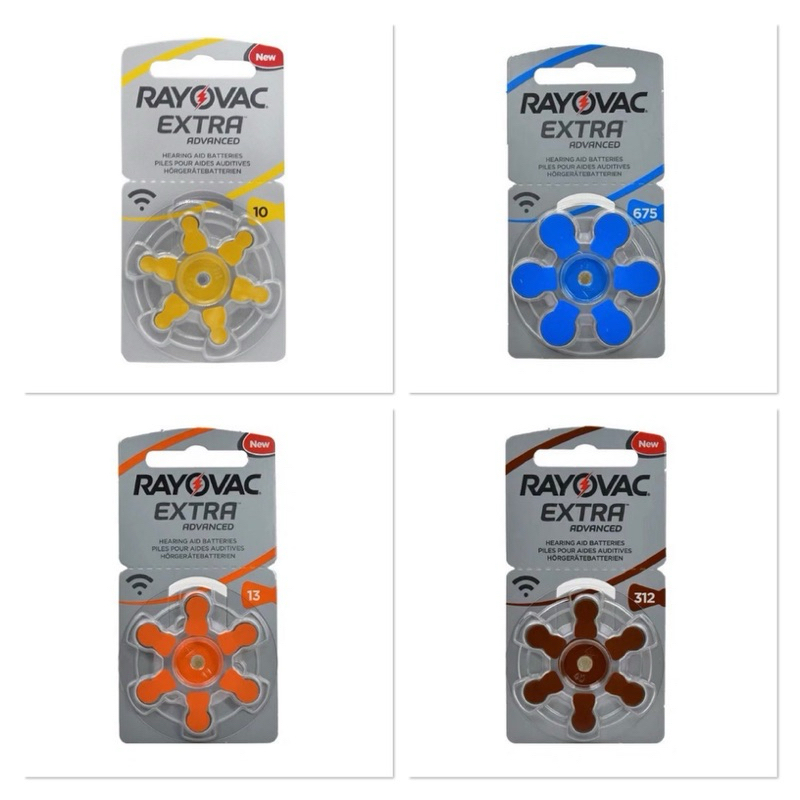 ถ่านเครื่องช่วยได้ยินRayovac Extra เบอร์10/13/312/675 แผง6ก้อน