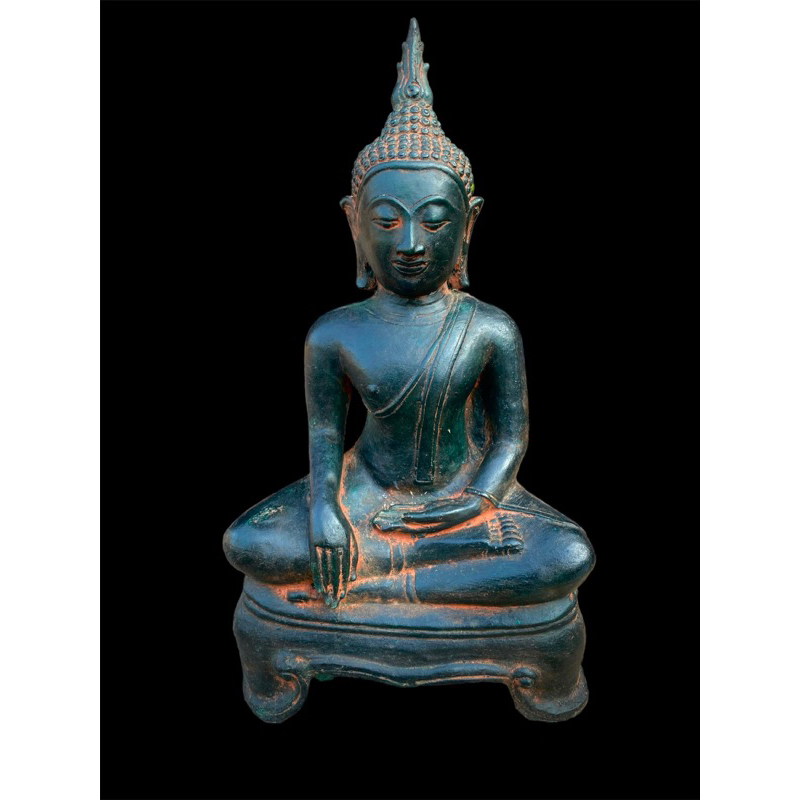พระสามขากำแพง หน้าตัก9นิ้ว สีเขียวมรกตสนิมเก่า