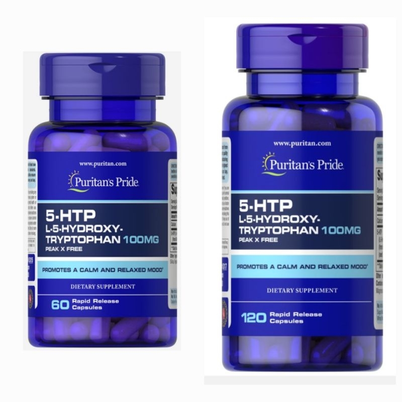 5-HTP L-5-HYDROXY-TRYPTOPHAN 100MG 60/120 rapid release capsules Puritan's pride