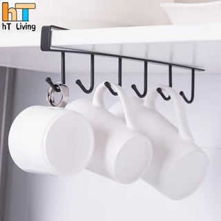HT Living ที่แขวนถ้วยหรือของใช้อเนกประสงค์ ไม่ต้องเจาะผนัง เพียงแขวนเสียบกับฐานชั้นของตู้ครัว ตู้แขวนลอย