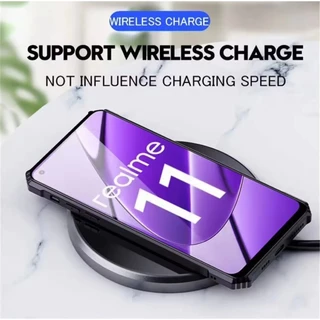 Case For Realme11 5G/Realme 11X เคสใสขอบสี กันกระแทก ขอบนิ่มหลังแข็ง เคสโทรศัพท์ Realme11 5G/Realme 11X PC+TPU ดำ