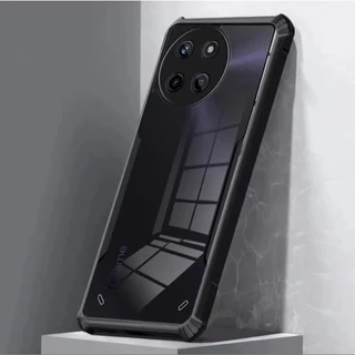 Case For Realme11 5G/Realme 11X เคสใสขอบสี กันกระแทก ขอบนิ่มหลังแข็ง เคสโทรศัพท์ Realme11 5G/Realme 11X PC+TPU ดำ