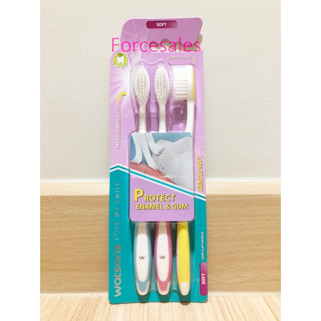 WATSONS วัตสัน แปรงสีฟัน เจนเทิล ซอฟท์ 3ด้าม แปรงสีฟัน