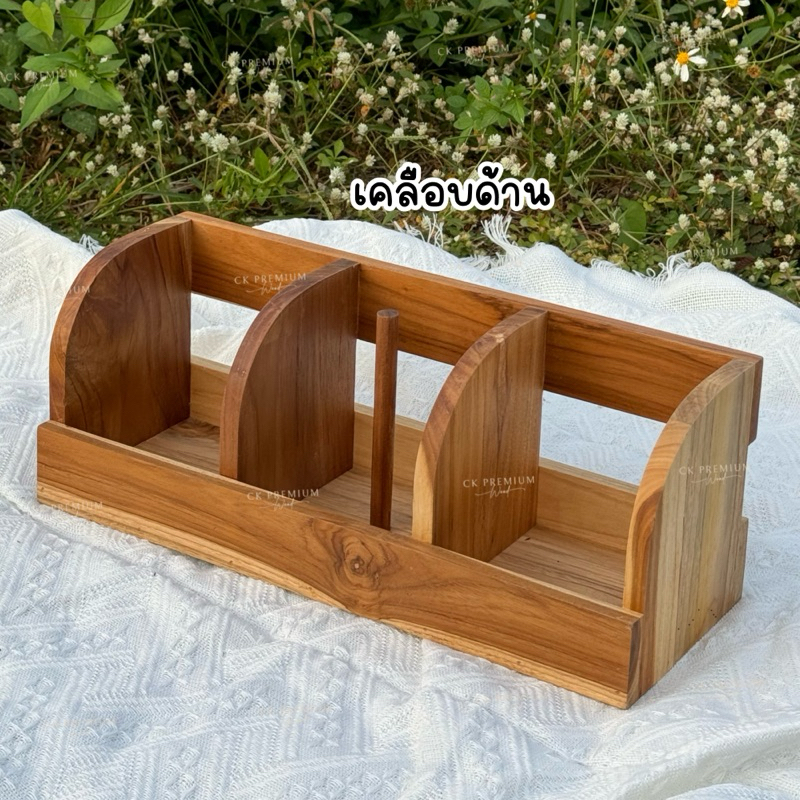 กล่องใส่แก้ว กาแฟ ใส่หลอดดูด ใส่ฝา 3ช่อง 🔸พร้อมส่ง🔸ที่วางแก้ว ที่เสียบแก้ว ที่เสียบฝา - รูปที่ 6