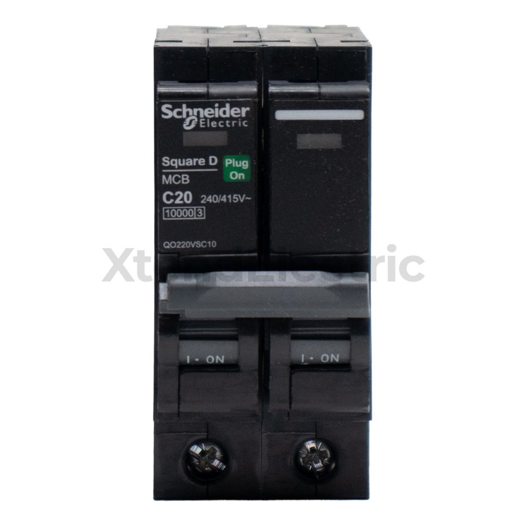 เซอร์กิตเบรกเกอร์ 20 แอมป์ 2 โพล 10kA SCHNEIDER QO220VSC10T