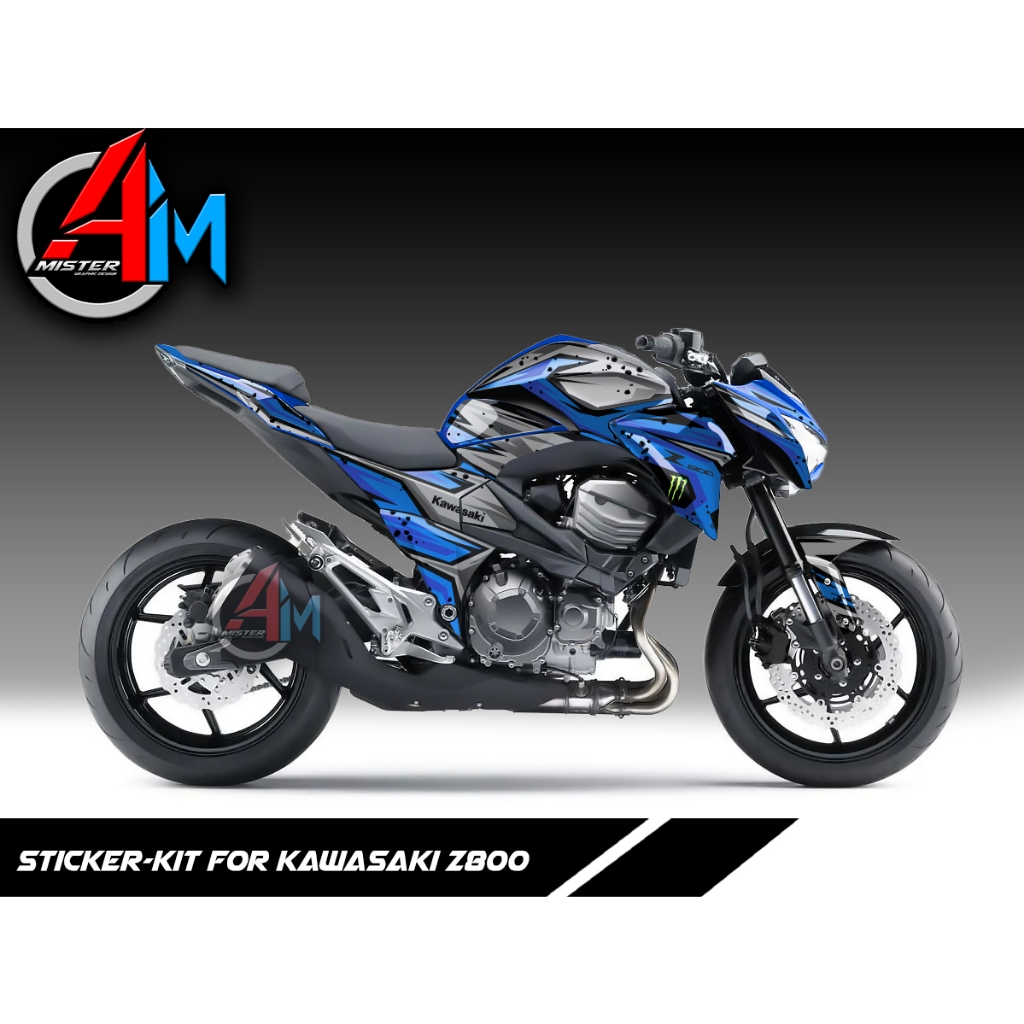 (Mr.AM) ชุดสติ๊กเกอร์ [เกรด Premium] Kawasaki Z800 (TT FASTER LINE)