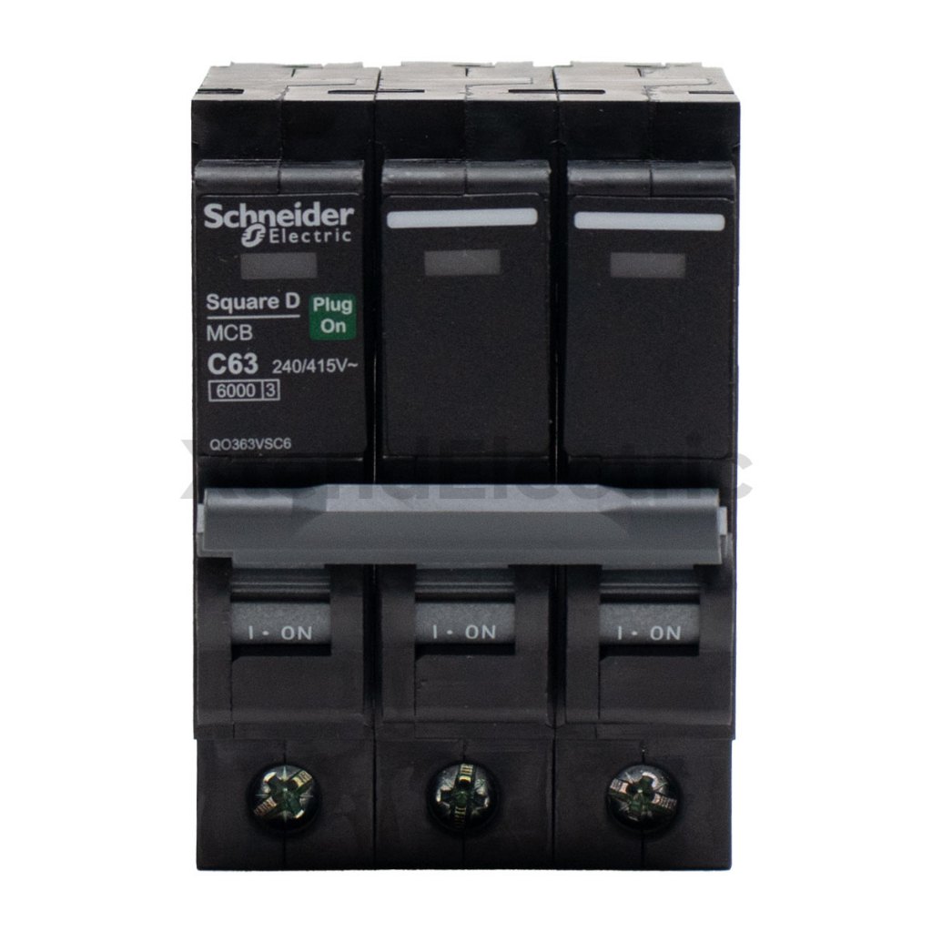 เซอร์กิตเบรกเกอร์ 63 แอมป์ 3 โพล 6kA SCHNEIDER QO363VSC6T