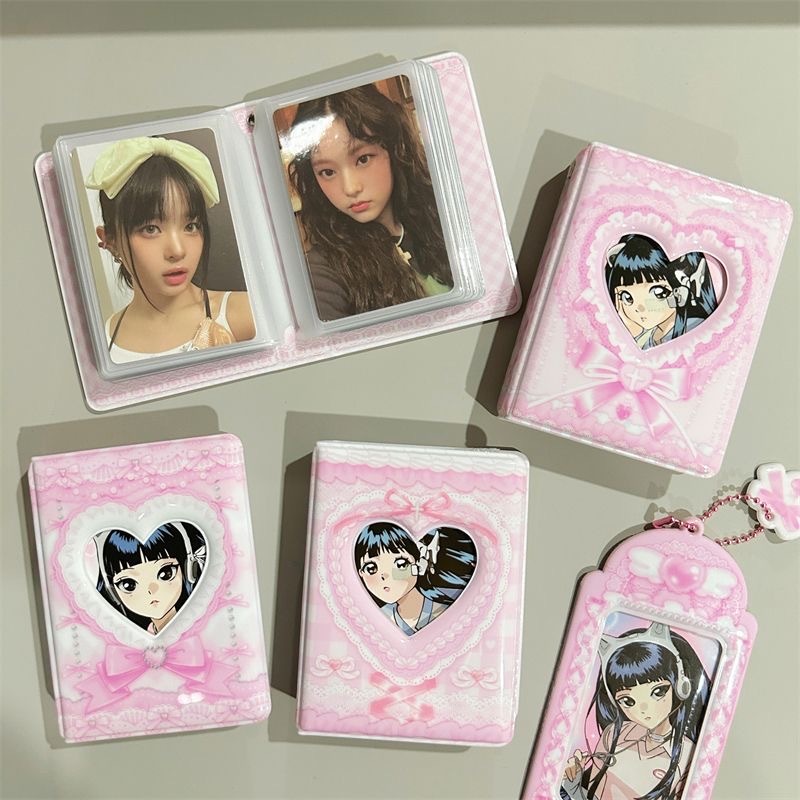 [ร้านไทย ] พร้อมส่ง แฟ้มการ์ด เฟรมการ์ด ราชนิกุล ชมพู อัลบั้มรูป โพราลอยด์ 3นิ้ว collect book แฟ้มเก็บการ์ด เกาหลี