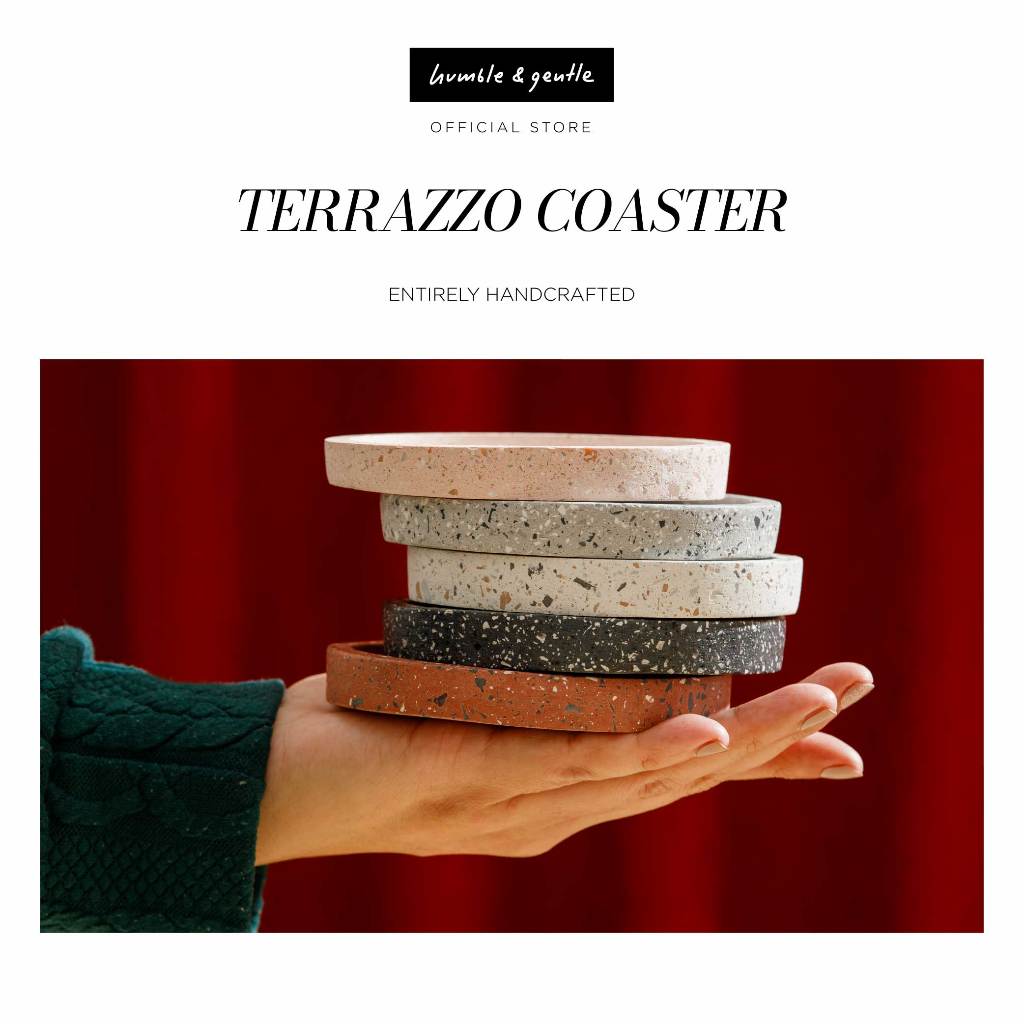 Humble&Gentle Terrazzo Coaster -จานรอง เทอราสโซ่ ปูนขัด จานรอง ตกแต่งบ้าน สำหรับทุกเทศกาล
