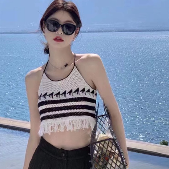 Yuki-CF0544 เสื้อสายเดี่ยวน่ารัก สายเดี่ยวน่ารัก เสื้อเที่ยวทะเล (85080)