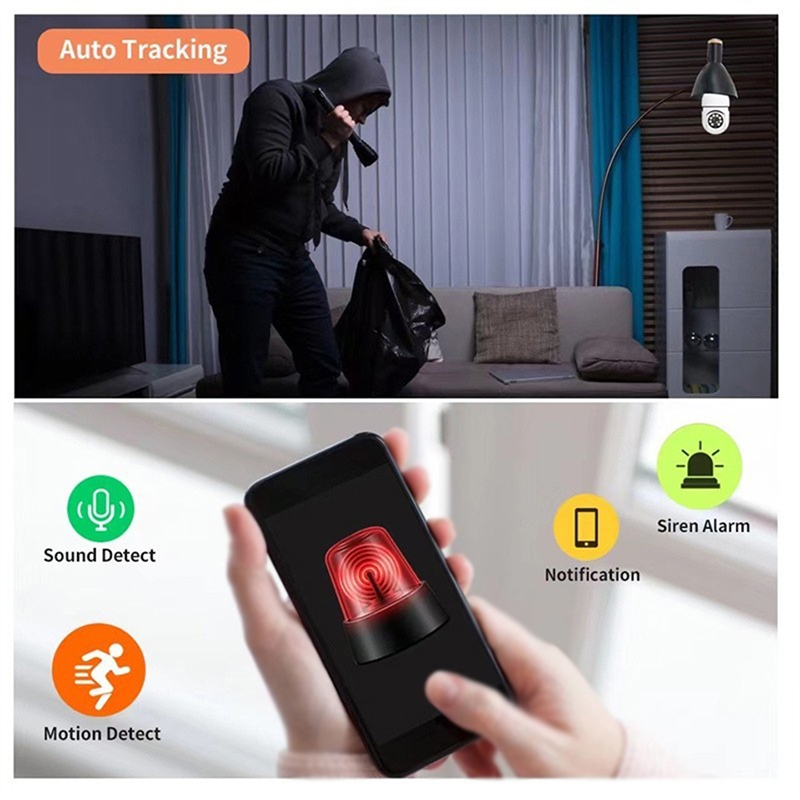 (YIIOT app)กล้องหลอดไฟ E27 ip camera cctv ไร้สาย ดูผ่านมือถือ กล้องวงจรปิด 360 องศา 2ล้านพิกเซล wifi full HDกล้องอินฟาเร