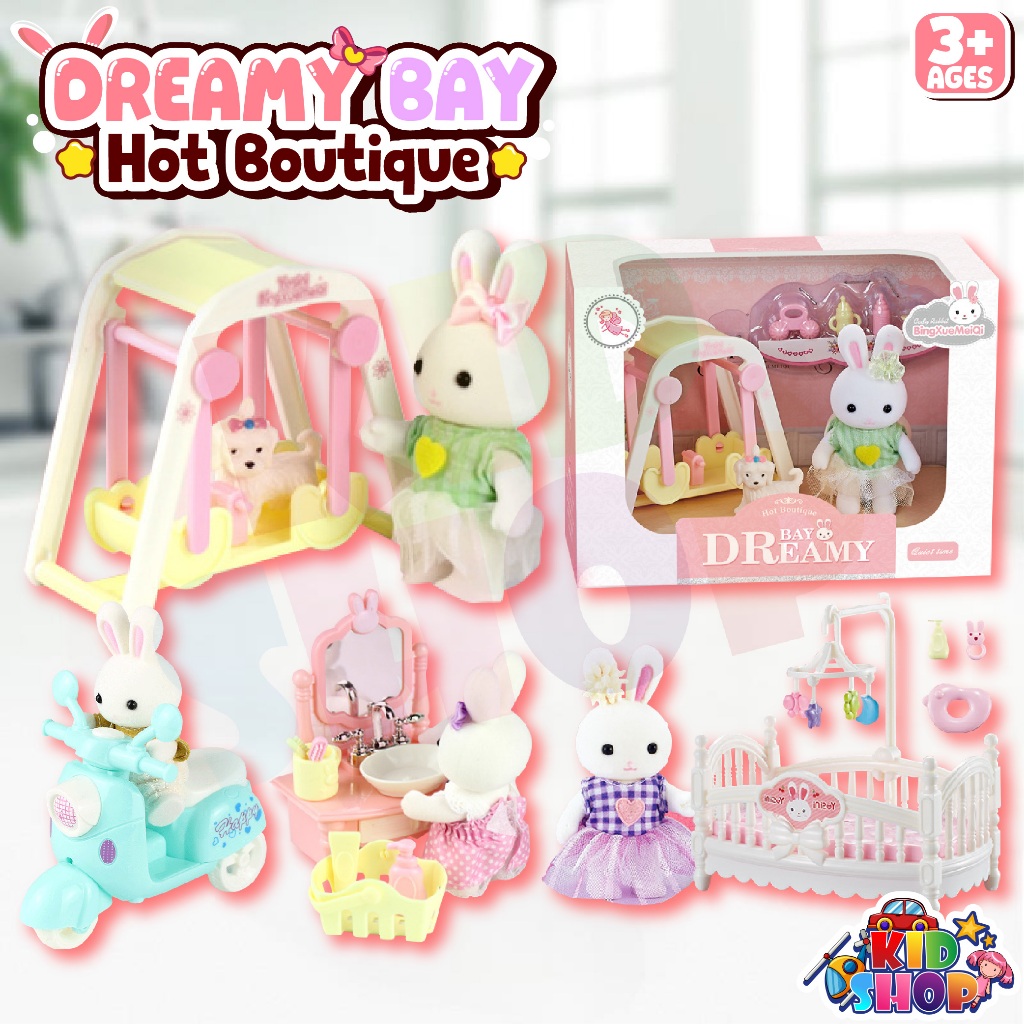 บ้านตุ๊กตา Yasini Series Bay Dreamy เฟอร์นิเจอร์สำหรับบ้านตุ๊กตากระต่าย ของเล่นเด็ก