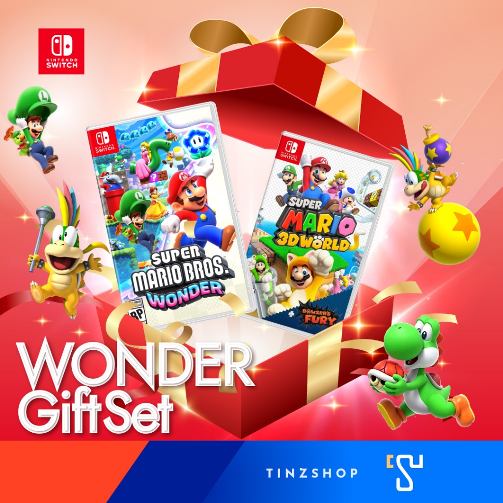 Nintendo Switch Mario Wonder Gift Set 2025 > จับคู่เกมมาริโอ้ วันเดอร์ เกมยอดฮิตของมาริโอ้ เกมออกใหม่