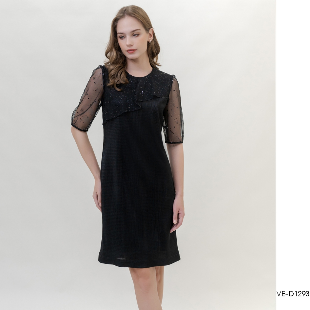 AMILA Dress VE-D1293 by VERONIQA พลีทแฟนซี แขนสั้น IGPU23-7