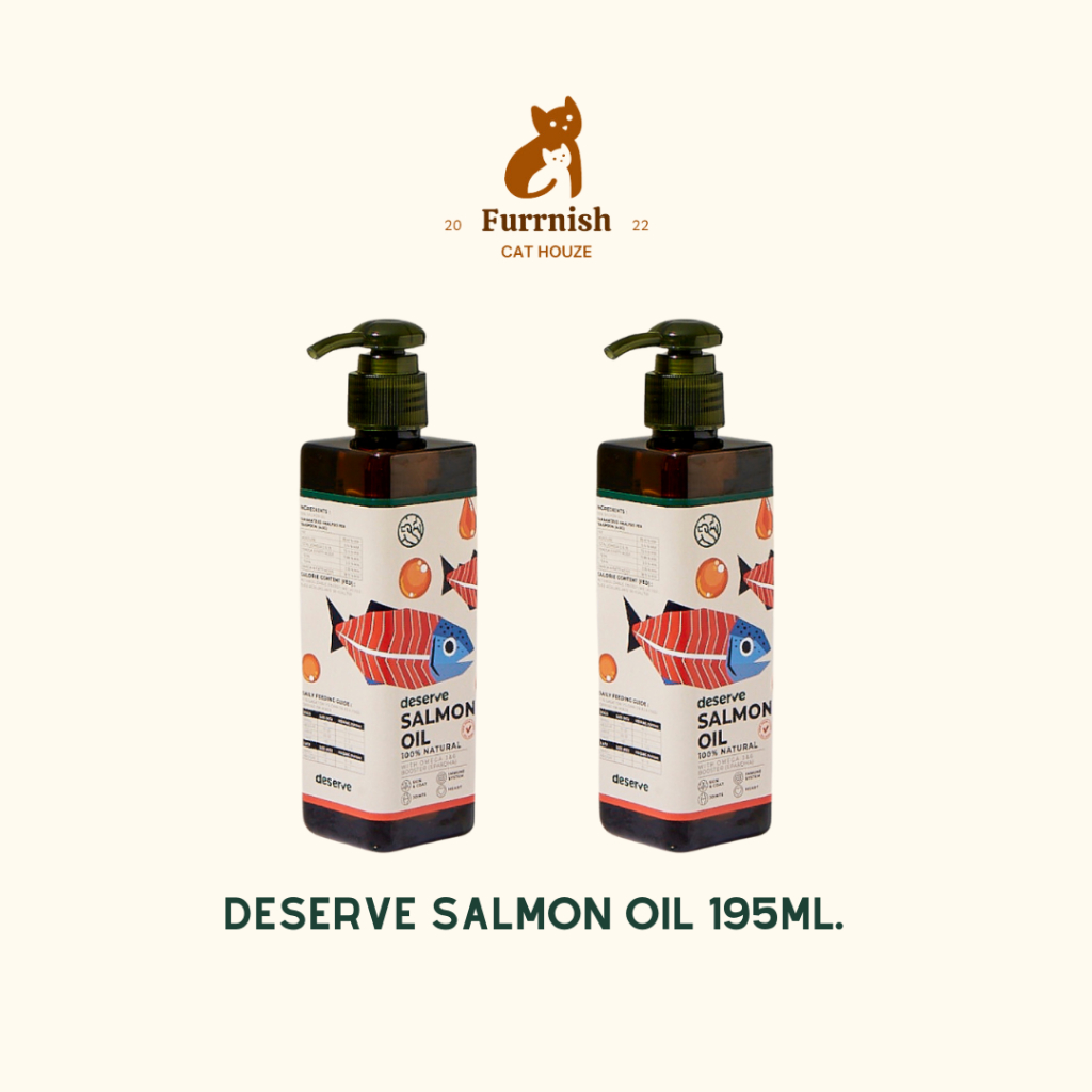 Deserve น้ำมันปลาแซลมอน Salmon oil สำหรับสุนัขและแมว มี Omega 3 & 6 บำรุงขนให้สวย สุขภาพดี
