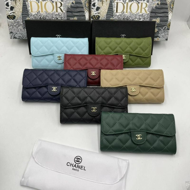 กระเป๋าตังค์ใบยาวผู้หญิง ชาเนว มีพร้อมกล่องถุงผ้าการ์ดสินค้าพร้อมส่ง